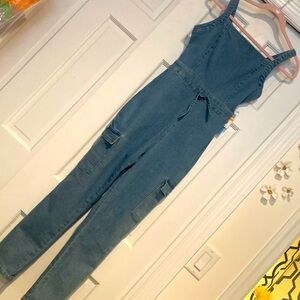 Cargo denim jumpsuit